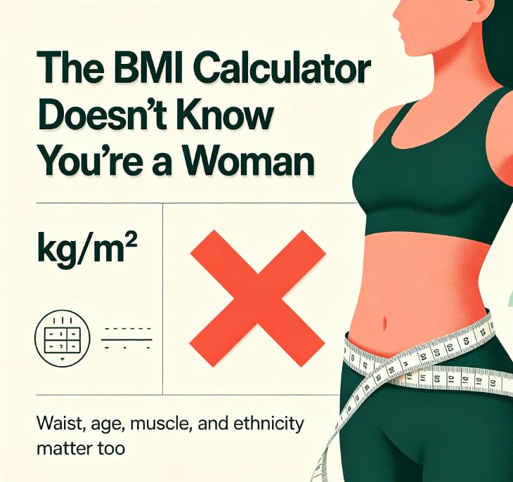 comparing bmi formula versus waist circumference for women, female silhouette with measuring tape
