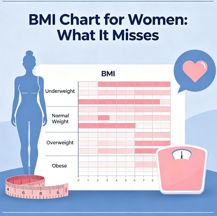 BMI Chart for Women Explaining Limitations for Menopause Postpartum and Strength Training Women