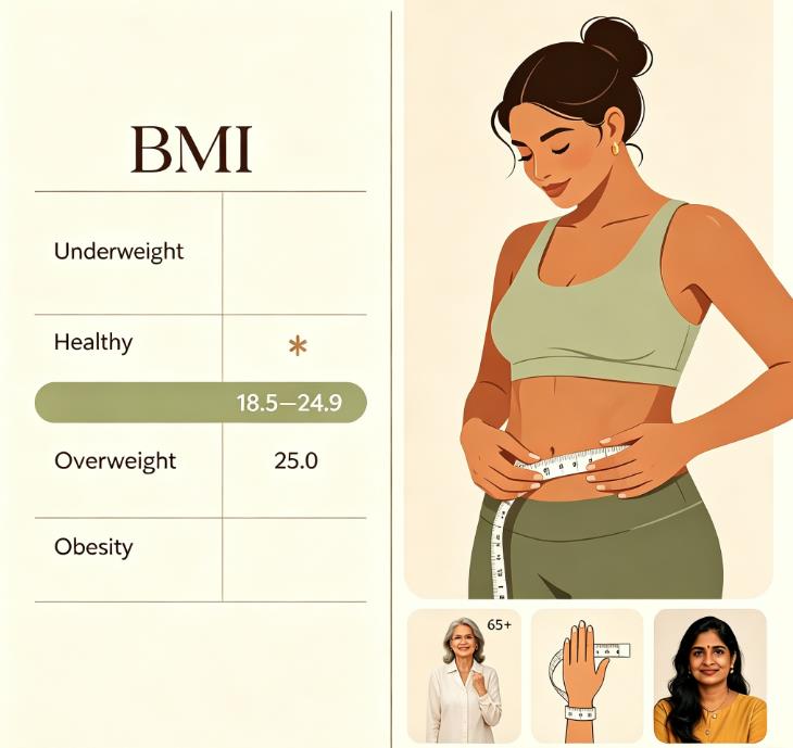 BMI chart for women: why 25 is not always overweight and waist size matters