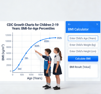 BMI for Children 2-19 Years with CDC Growth Charts | Pediatric BMI Percentile