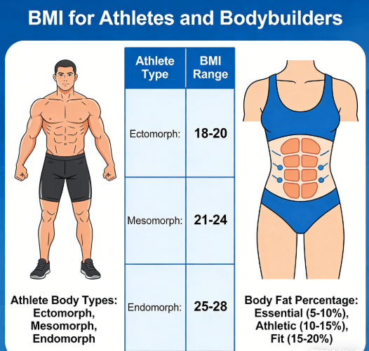 BMI for Athletes and Bodybuilders – Understanding Muscle vs Fat and Realistic BMI Ranges