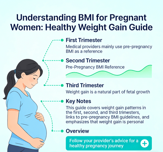 Healthy Weight Gain and BMI Guidelines for Pregnancy Trimesters