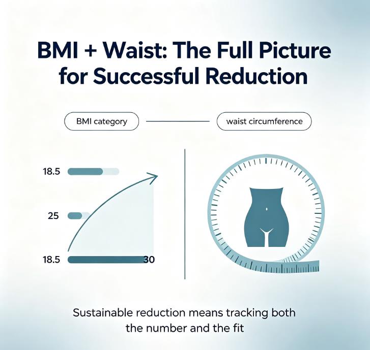 BMI plus waist measurement, the full picture for successful sustainable BMI reduction