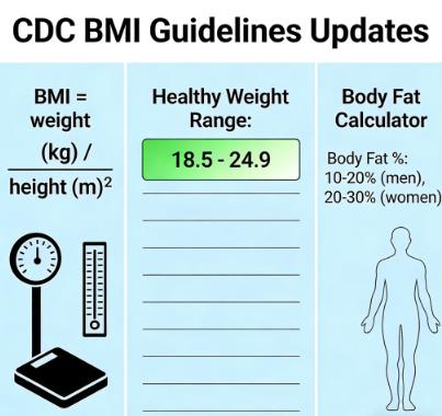 CDC BMI guidelines updates infographic: key changes and healthy weight assessment tips
