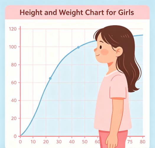 Average height and weight chart for girls, explain growth percentiles and healthy trends