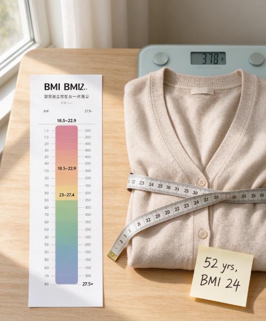 Asian BMI reference bands compared with waist tape and scale reading for women over 50