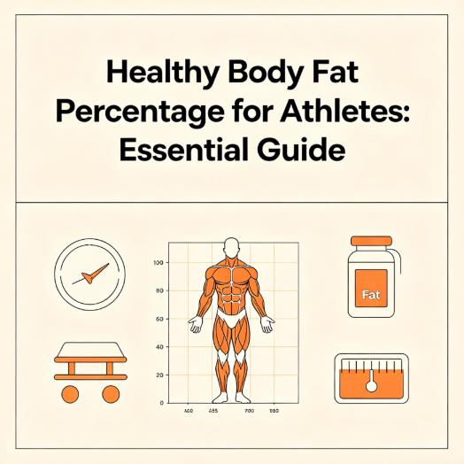 Healthy body fat percentage for athletes guide, fitness and body composition infographic
