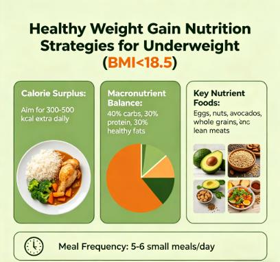 Healthy weight gain nutrition strategies for underweight BMI under 18.5 Healthy weight gain nutrition strategies for underweight BMI under 18.5