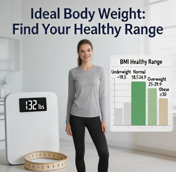 Find your personal ideal healthy body weight range with BMI formula, waist circumference measurement and weight scale