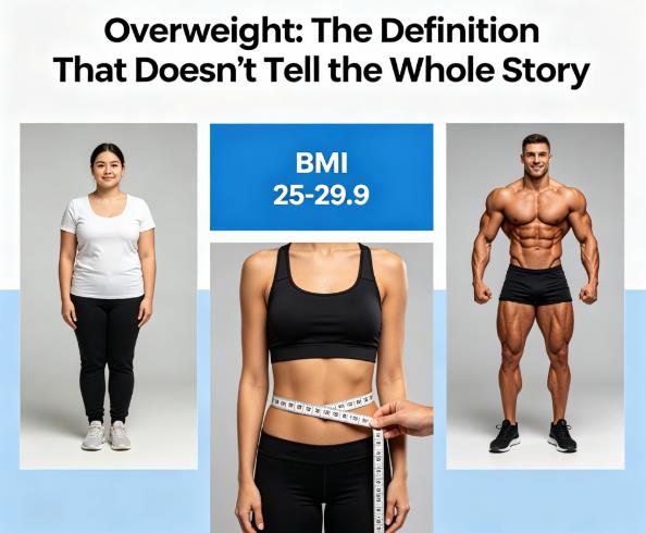 BMI overweight range 25-29.9 limitations for athletes and older adults