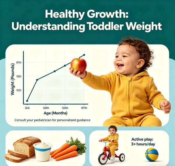Toddler ideal weight guide, CDC and WHO growth chart percentile for young children