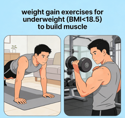 Weight Gain Exercises for Underweight (BMI<18.5) to Build Lean Muscle