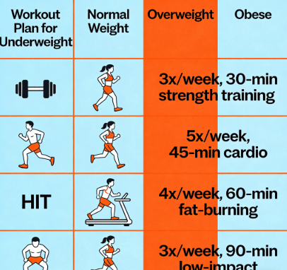 Workout Plans by BMI Category – Tailored Fitness Routines for Different BMI Groups